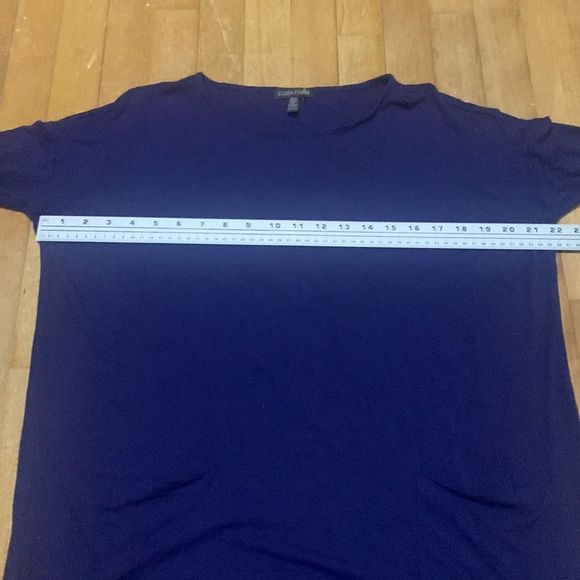Eileen Fisher Dress Long Sleeve Jersey Pocket Oversized Dress Cobalt Blue XXS - Picture 4 of 7